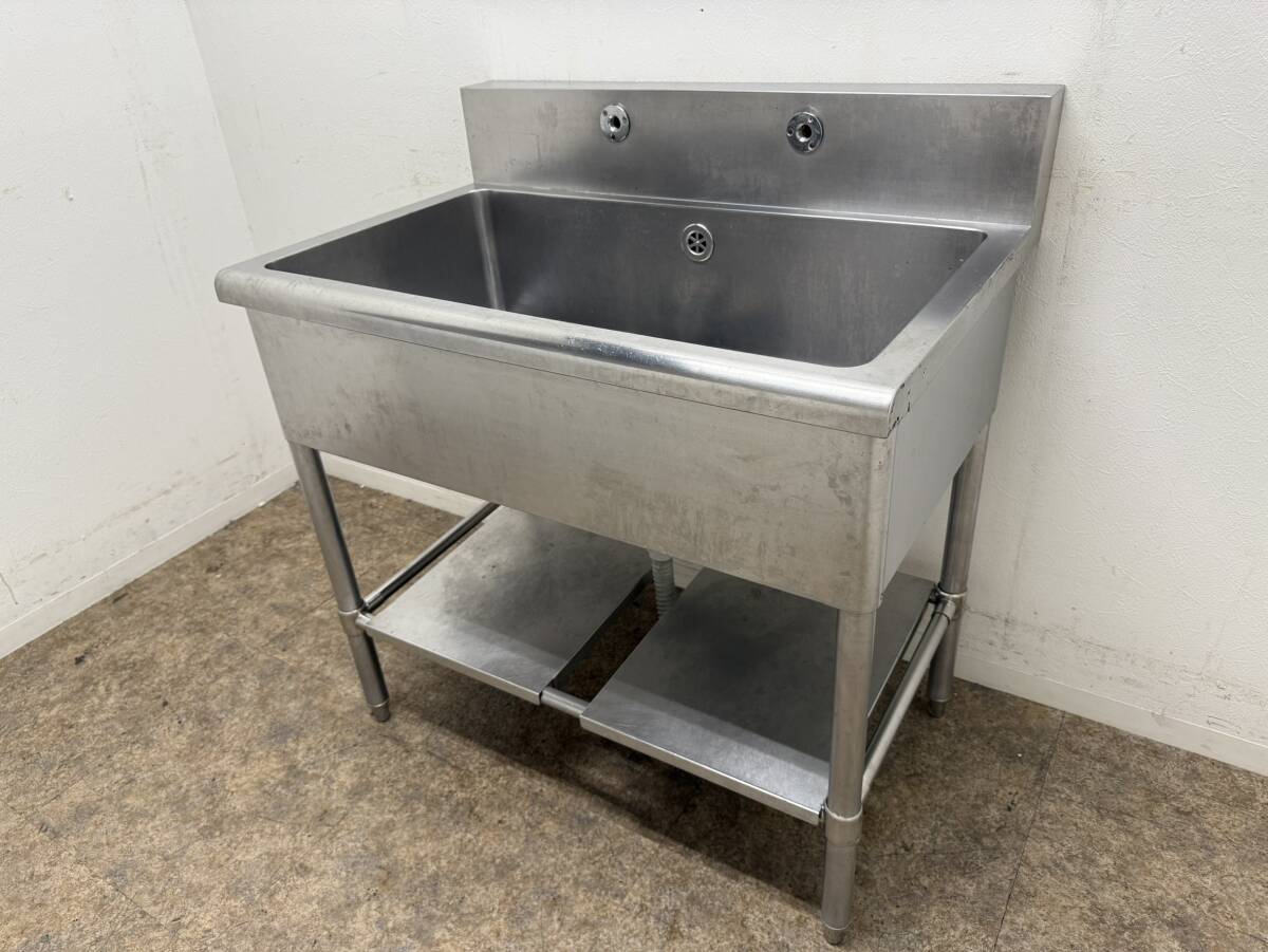 ステンレス　業務用　1層シンク流し台　厨房　飲食店　W９００ｘＤ６００ｘＨ８００ｍｍ