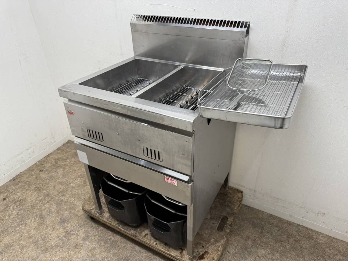 マルゼン　MARUZEN　業務用　ガスフライヤー　１３Lx２槽　都市ガス　厨房　飲食店　MGF-13WK