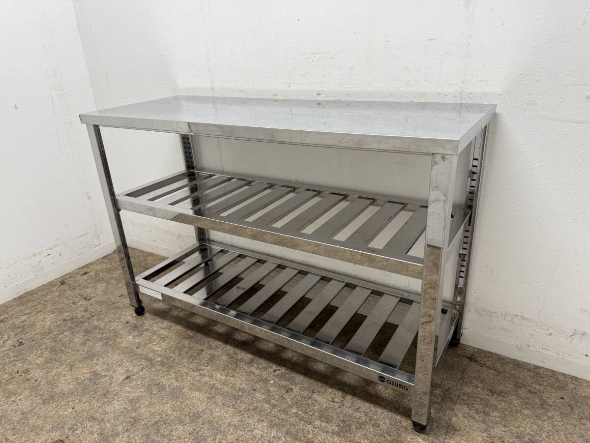 アズマ　azuma　業務用　ステンレス　作業台　２段スノコ　厨房　飲食店　W１２００ｘD４５０ｘH８００ｍｍ