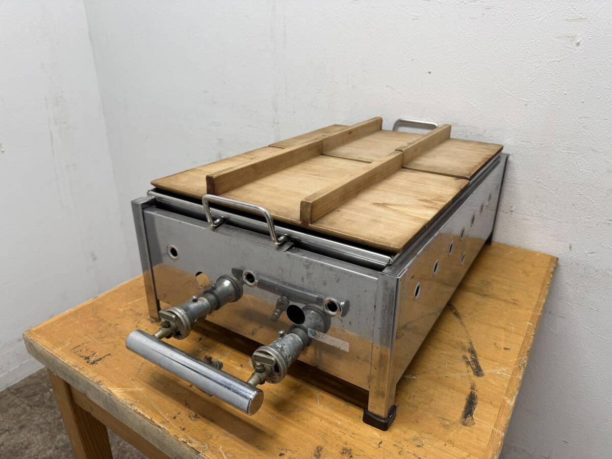 おでん鍋　業務用　8つ切り　2連　LPプロパンガス　居酒屋　厨房　W400ｘD720ｘH200㎜